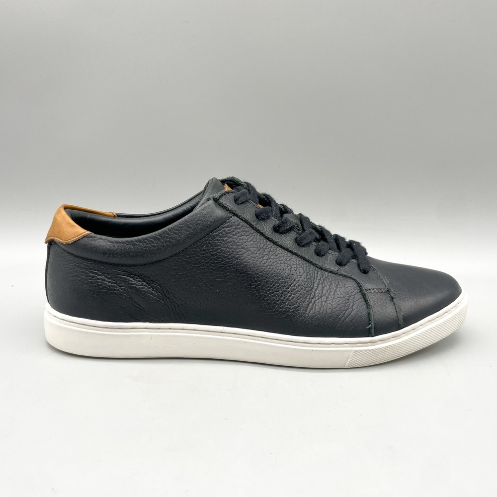 Allen Edmonds Mens 8E Courtside Sneakers Black Leather Preppy Casual Coastal